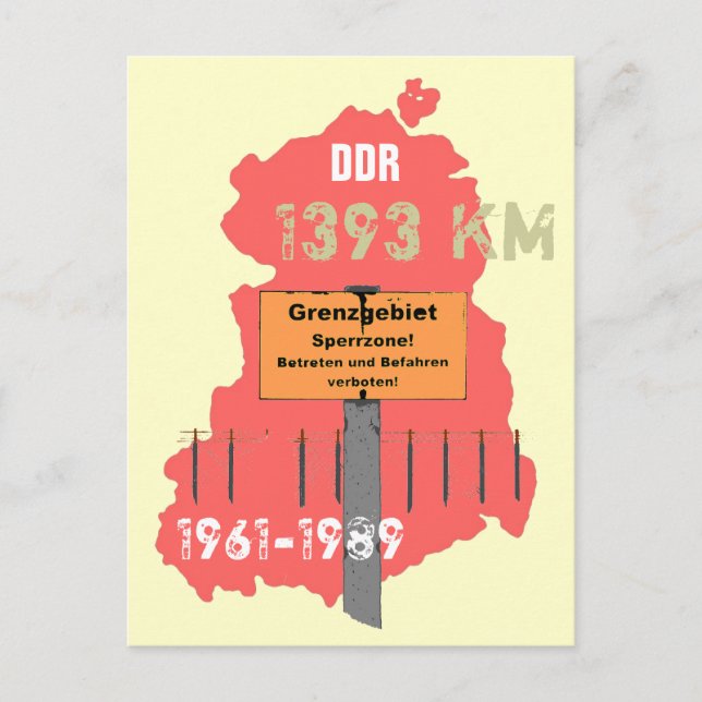 Cartão Postal Die Grenze der DDR (Frente)