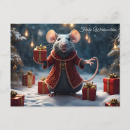 Cartão Postal Die kl. Ratte wünscht frohe Weihnachten