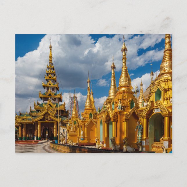 Cartão Postal Die Shwedagon Pagode in Rangoon Myanmar Postkarte (Frente)
