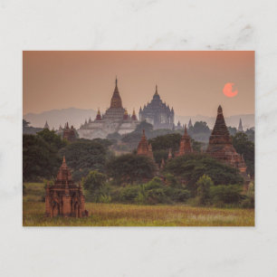 Cartão Postal Die Tempel von Bagan em Myanmar Postkarte