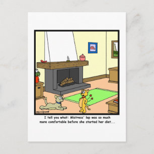 Cartão Postal Dieta: Cartoon Cat