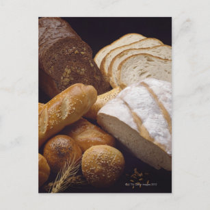 Cartão Postal Diferentes tipos de pão artesanal