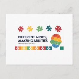 Cartão Postal Different Minds Amazing Abilities Awareness Art