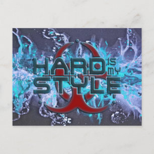 Cartão Postal difícil é o meu estilo - splattergrunge azul har