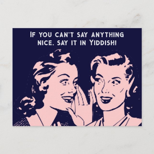 Cartão Postal Diga isso em Yiddish (Frente)