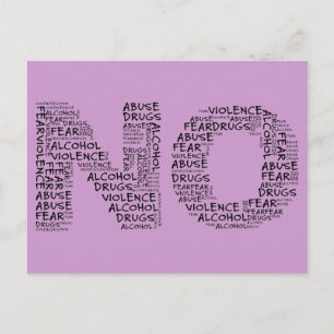 Cartão Postal Diga Não à Violência, Abuso, Drogas, Álcool e Medo
