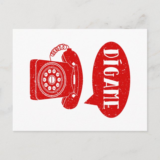 Cartão Postal Digame - saudação telefônica espanhola (Frente)
