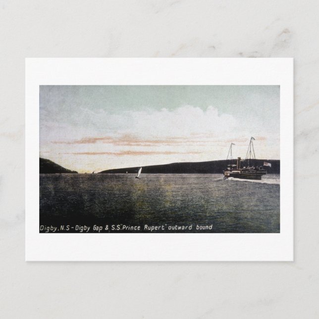 Cartão Postal Digby Nova Escócia, Digby Gap - S.S. Prince Rupert (Frente)