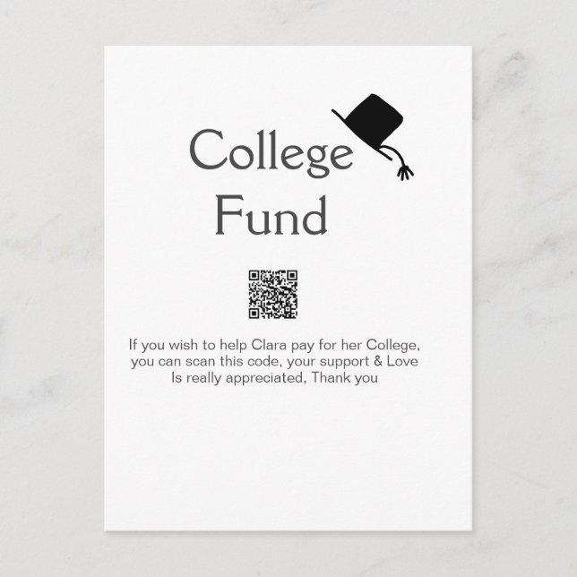 Cartão Postal digitalização do fundo universitário código QR adi (Frente)