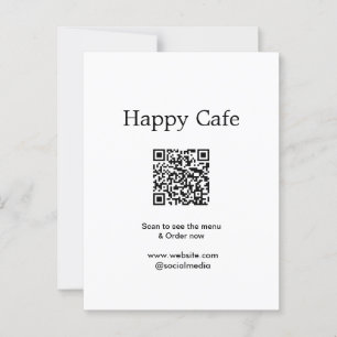 Cartão Postal Digitalização do restaurante Café para ver o pedid