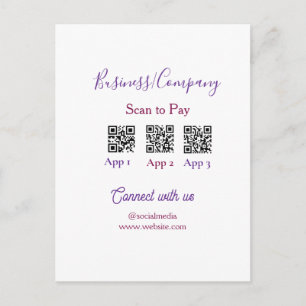 Cartão Postal Digitalizar para pagar logotipo da empresa código