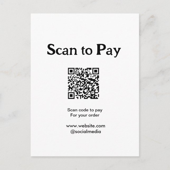 Cartão Postal Digitalizar para pagar pela encomenda QR code adic (Frente)