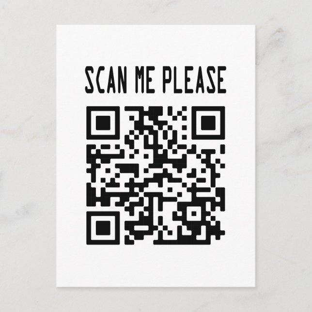 Cartão Postal Digitalize-me por favor Código QR - Sorria, é grát (Frente)