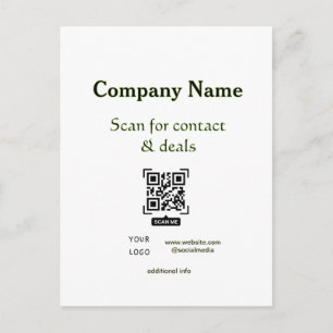 Cartão Postal digitalize QR para contato e negócios nome do site
