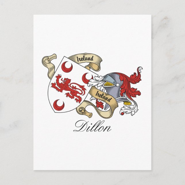 Cartão Postal Dillon Family Crest (Frente)