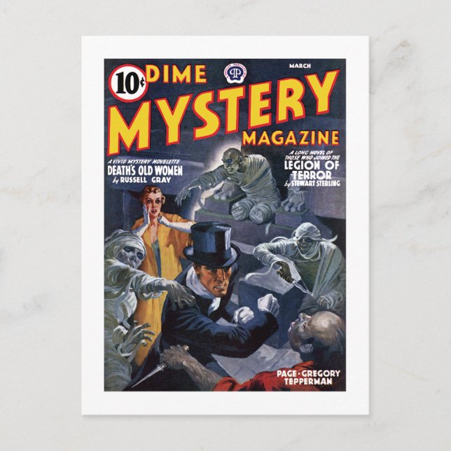 Cartão Postal Dime Mystery Magazine (Mar, 1941) (Frente)
