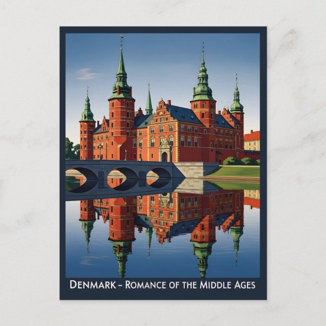 Cartão Postal Dinamarca – Castelo de Frederiksborg (Frente)