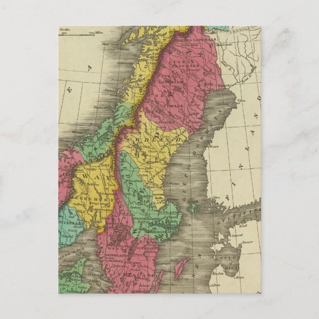 Cartão Postal Dinamarca, Suecia E Noruega (Frente)