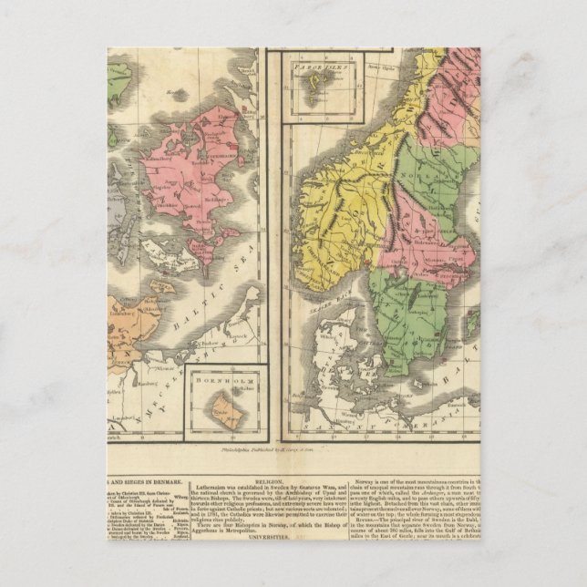 Cartão Postal Dinamarca, Suecia e Noruega (Frente)