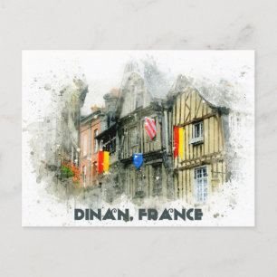 Cartão Postal Dinan France Medieval Town French Viagem