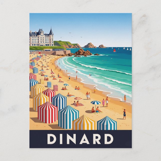 Cartão Postal Dinard France Beach (Frente)