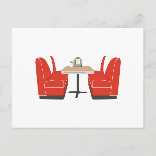 Cartão Postal Diner Booth (Frente)