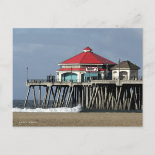 Cartão Postal Diner de Ruby - Pier de praia de Huntington