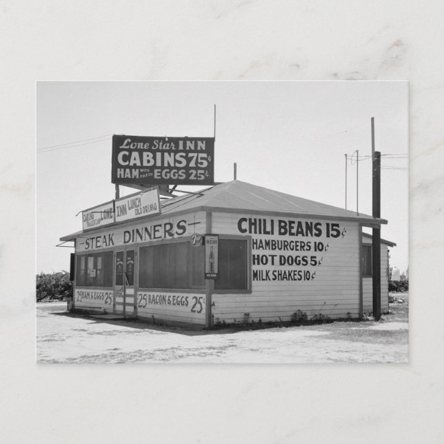 Cartão Postal Diner na estrada, 1939 (Frente)