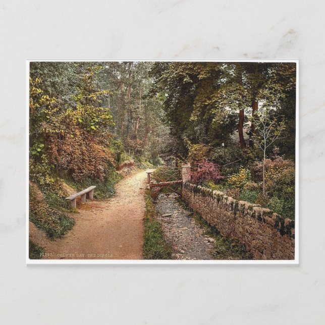 Cartão Postal Dingle, Colwyn Bay, País de Gales, raro Photochrom (Frente)