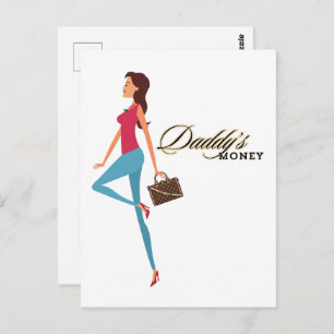 Cartão Postal Dinheiro do pai, Bonita e Sassata, Engraçada