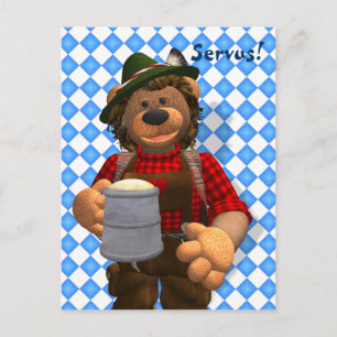 Cartão Postal Dinky Bears Bavarian Oktoberfest Bear