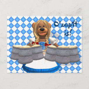 Cartão Postal Dinky Bears Bavarian Oktoberfest Zenzi