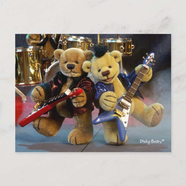 Cartão Postal Dinky Bears: Guitar Duet (Frente)