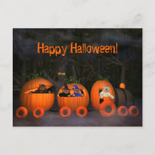 Cartão Postal Dinky Bears Pumpkintrain