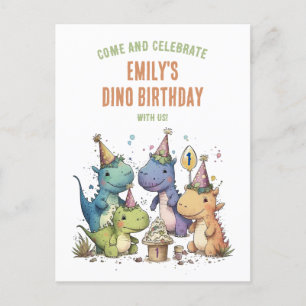 Cartão Postal Dino Birthday Bash