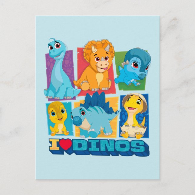 Cartão Postal Dino Ranch | Dinossauro Divertido e Colorido (Frente)