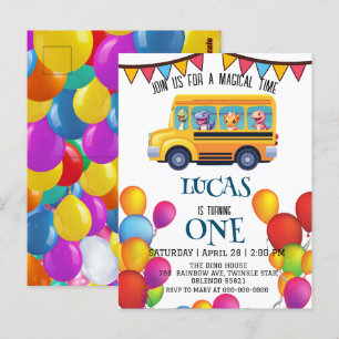 Cartão Postal Dinosauro engraçado De Volta ao Ônibus Escolar men