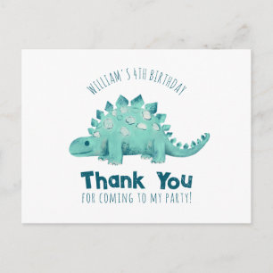 Cartão Postal Dinosauro Stegosaurus Obrigado