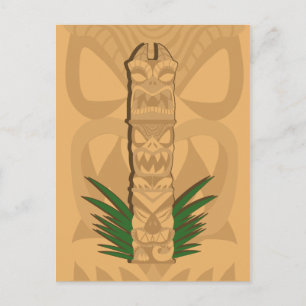 Cartão Postal Dinossaur Tiki Totem