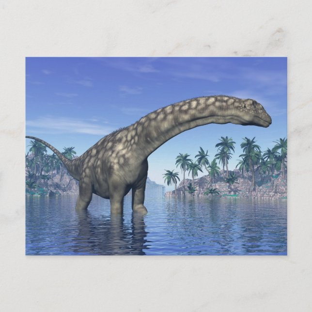 Cartão Postal Dinossauro argentino - renderização 3D (Frente)