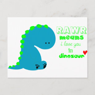 Cartão Postal Dinossauro Cento RAWR
