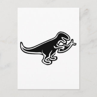 Cartão Postal Dinossauro Comendo Peixe de Jesus