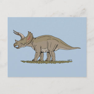 Cartão Postal Dinossauro Cretáceo Tricerátops