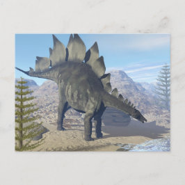 Cartão Postal dinossauro do Stegossauro - renderização 3D