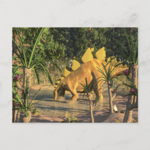 Cartão Postal dinossauro do Stegossauro - renderização 3D