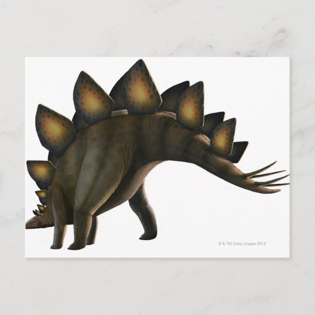 Cartão Postal Dinossauro do Stegossauro, trabalho de arte de com (Frente)