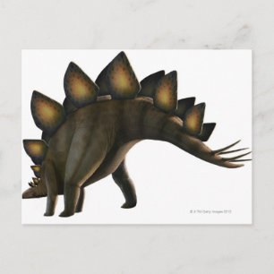 Cartão Postal Dinossauro do Stegossauro, trabalho de arte de com