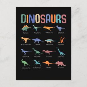 Cartão Postal Dinossauro Educação Tricerátops Stegosaurus Trex