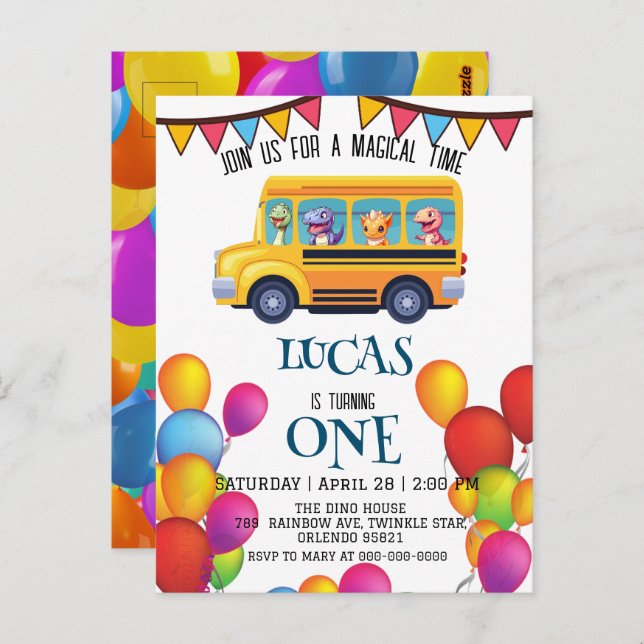 Cartão Postal Dinossauro Engraçado De Volta Ao Aniversário Do Ôn (Frente/Verso)