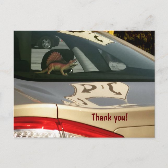Cartão Postal Dinossauro Engraçado Obrigado Cartão-Postal (Frente)